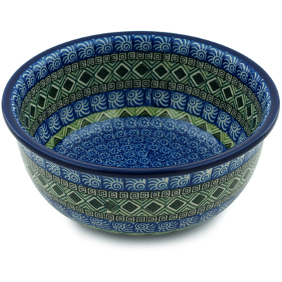 Polish Pottery Bowl 8&quot; Mediterranean Seashore
