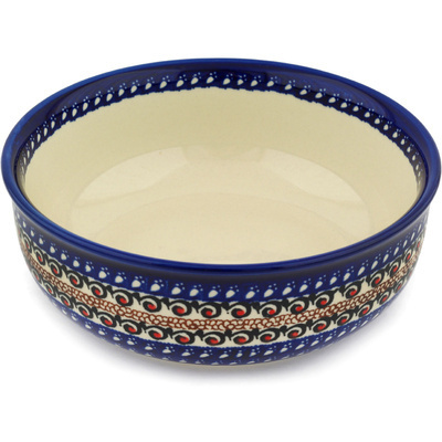 Polish Pottery Bowl 8&quot; Midnight Ocean