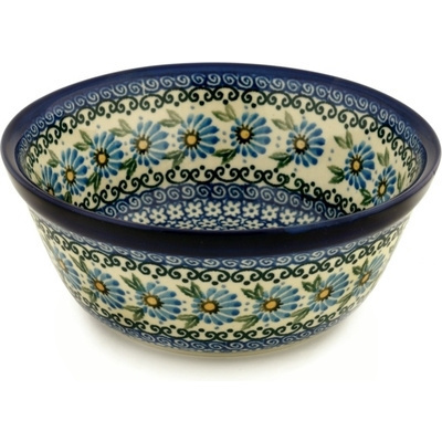 Polish Pottery Bowl 8&quot; Morning Daisy