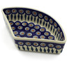 Polish Pottery Bowl 8&quot; Peacock Leaves