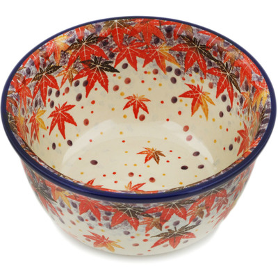 Polish Pottery Bowl 8&quot; Perfect Autumn UNIKAT