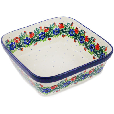 Polish Pottery Bowl 8&quot; Polish Wreath