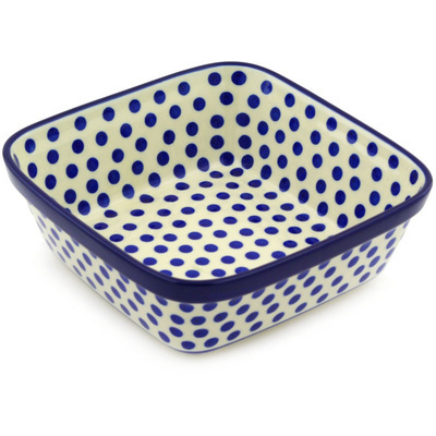 Polish Pottery Bowl 8&quot; Polka Dot Delight