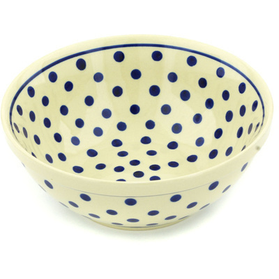Polish Pottery Bowl 8" Polka Dot