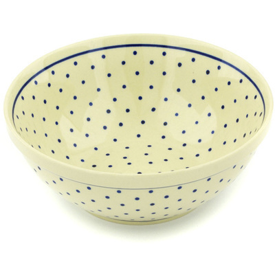 Polish Pottery Bowl 8" Polka Dot