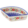 Polish Pottery Bowl 8&quot; Red Garden UNIKAT