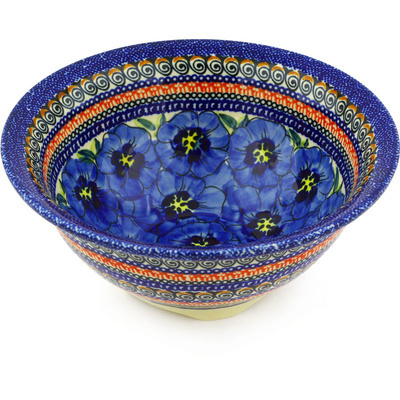 Polish Pottery Bowl 8&quot; Regal Bouquet UNIKAT