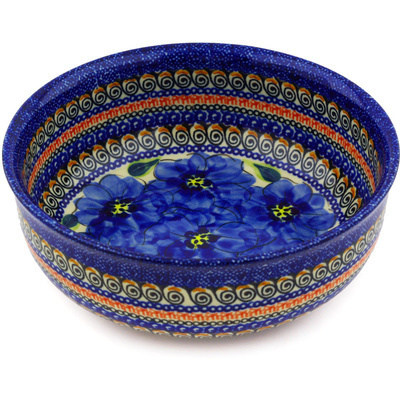 Polish Pottery Bowl 8&quot; Regal Bouquet UNIKAT