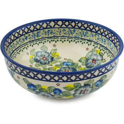 Polish Pottery Bowl 8&quot; Soft And Sweet UNIKAT