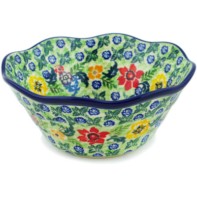 Polish Pottery Bowl 8&quot; Springing Into Life UNIKAT