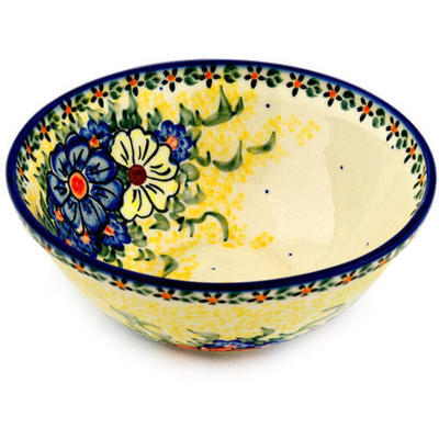 Polish Pottery Bowl 8&quot; Summer Happiness UNIKAT