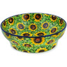 Polish Pottery Bowl 8&quot; Sunflower Bliss UNIKAT