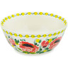 Polish Pottery Bowl 8&quot; Sunshine Poppy UNIKAT
