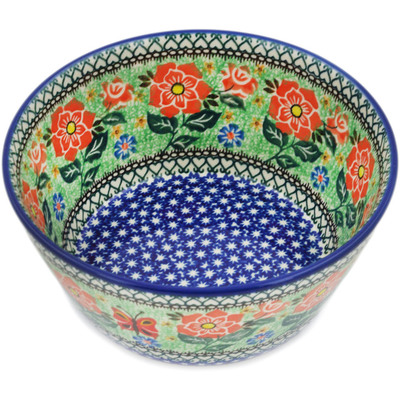 Polish Pottery Bowl 8&quot; Sweet Leilani UNIKAT