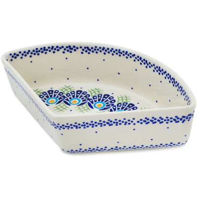 Polish Pottery Bowl 8&quot; Tail Feathers