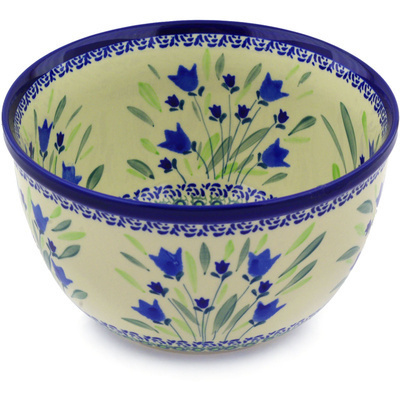 Polish Pottery Bowl 8&quot; Tulip Fields UNIKAT