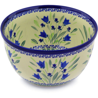 Polish Pottery Bowl 8" Tulip Fields UNIKAT