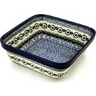 Polish Pottery Bowl 8&quot; White Daisy Dots