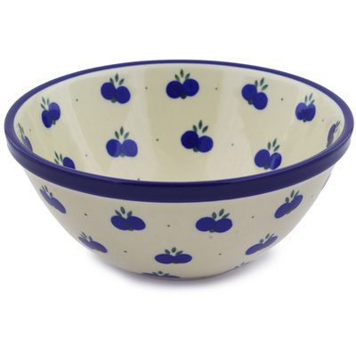 Polish Pottery Bowl 8&quot; Wild Blueberry