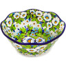 Polish Pottery Bowl 8&quot; Wild Field Flowers UNIKAT