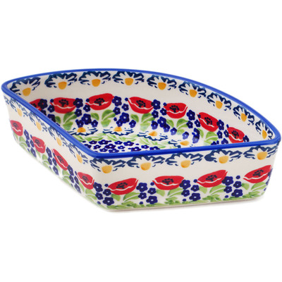 Polish Pottery Bowl 8&quot; Wild Poppies UNIKAT