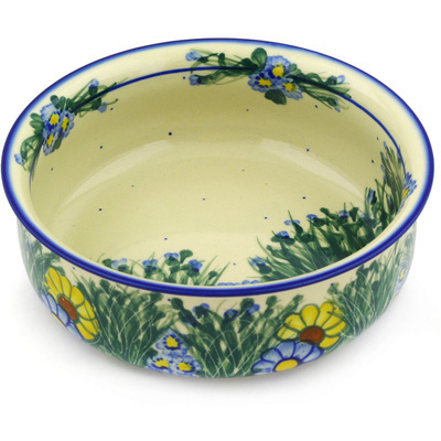 Polish Pottery Bowl 8&quot; Wildflower Meadow