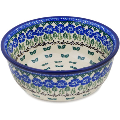 Polish Pottery Bowl 8&quot; Wondering Leaves