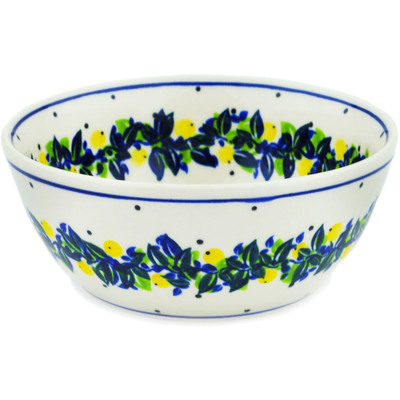 Polish Pottery Bowl 8&quot; Yellowberry Forest