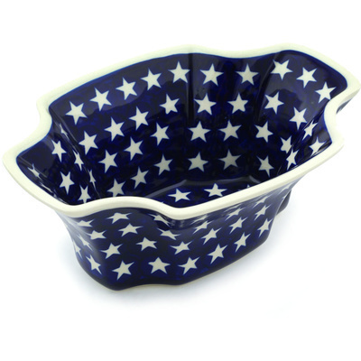 Polish Pottery Bowl 9&quot; America The Beautiful