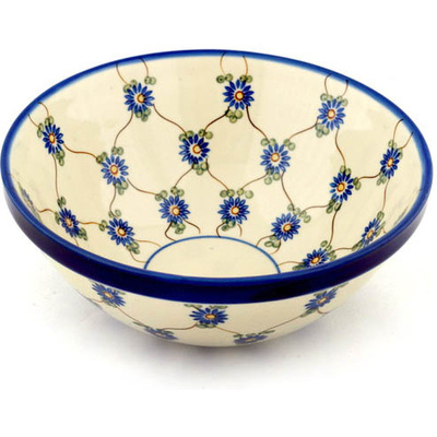 Polish Pottery Bowl 9" Aster Trellis