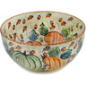 Polish Pottery Bowl 9&quot; Autumn Produce UNIKAT