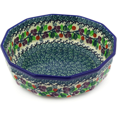 Polish Pottery Bowl 9&quot; Berry Garland