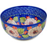 Polish Pottery Bowl 9&quot; Blossoming Petals UNIKAT