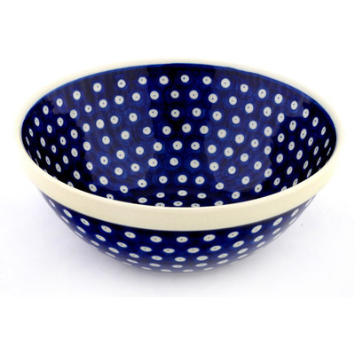 Polish Pottery Bowl 9&quot; Blue Eyes
