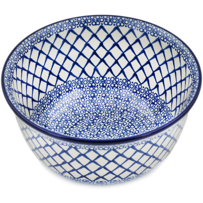 Polish Pottery Bowl 9&quot; Blue Harmony