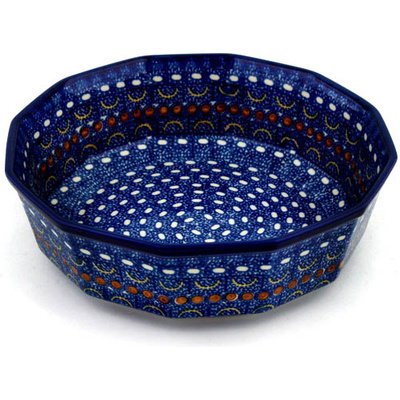 Polish Pottery Bowl 9&quot; Blue Horizons