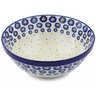 Polish Pottery Bowl 9&quot; Blue Zinnia