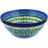 Polish Pottery Bowl 9&quot; Buquet Azul UNIKAT