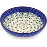 Polish Pottery Bowl 9&quot; Cascading Blue Blossoms
