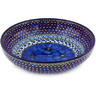 Polish Pottery Bowl 9&quot; Cobalt Poppies UNIKAT