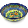 Polish Pottery Bowl 9&quot; Copper Rose Meadow UNIKAT