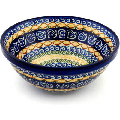 Polish Pottery Bowl 9&quot; Corn Circle