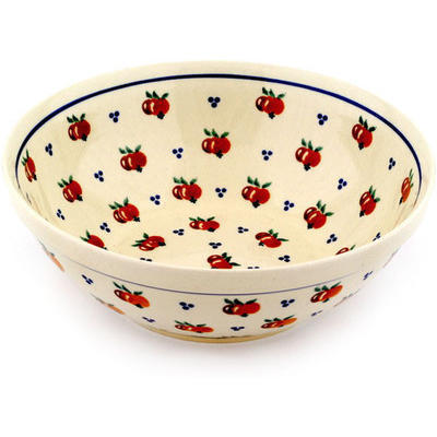 Polish Pottery Bowl 9&quot; Country Apple