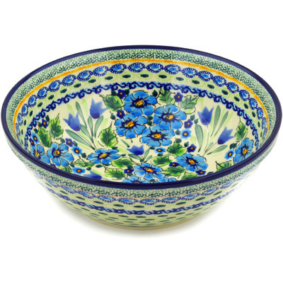 Polish Pottery Bowl 9&quot; Evangeline UNIKAT