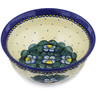 Polish Pottery Bowl 9&quot; Flower In The Grass UNIKAT