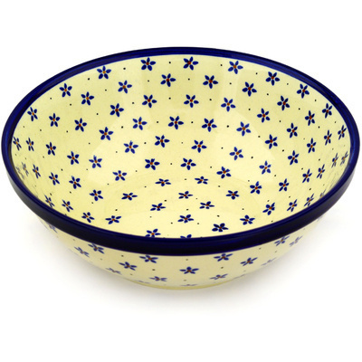 Polish Pottery Bowl 9&quot; Forget Me Knot