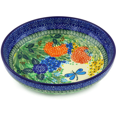 Polish Pottery Bowl 9&quot; Garden Delight UNIKAT