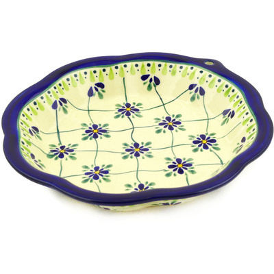 Polish Pottery Bowl 9" Gingham Trellis