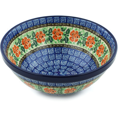 Polish Pottery Bowl 9&quot; Glorious Leitmotif UNIKAT