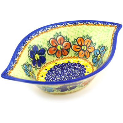 Polish Pottery Bowl 9&quot; Glorious Morning UNIKAT